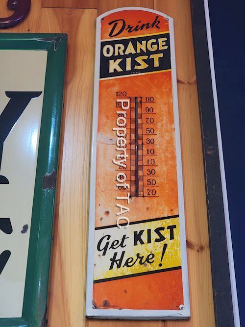 Drink Orange Kist Metal Thermometer