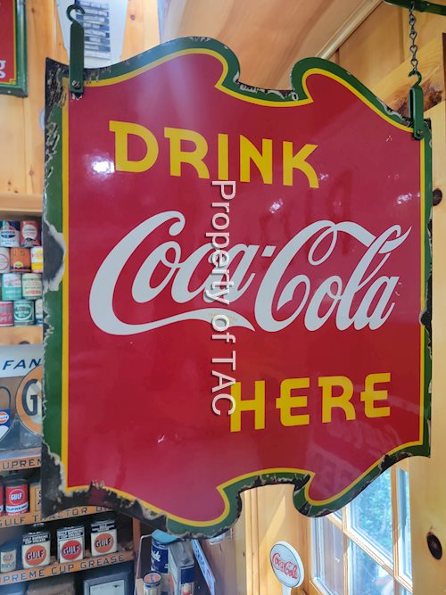 Drink Coca-Cola Here Porcelain Sign