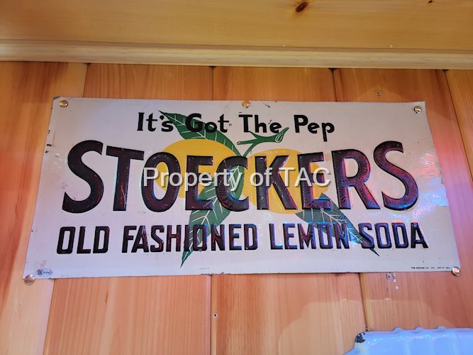 Stoeckers Old Fashioned Lemon Soda Metal Sign