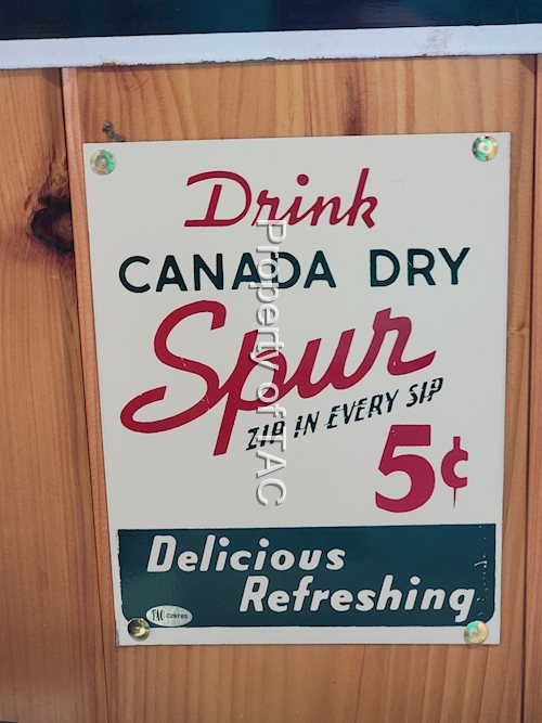 Drink Canada Dry Spur 5¢ Metal Sign