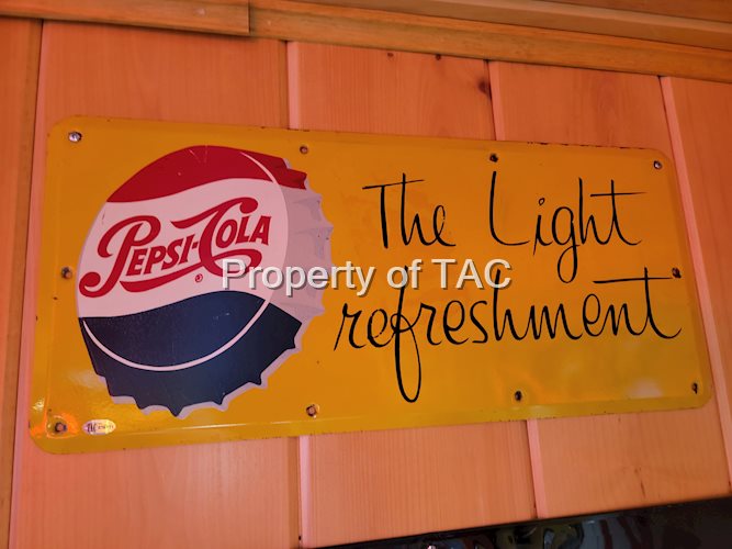 Pepsi-Cola "The Light Refreshment" Metal Sign