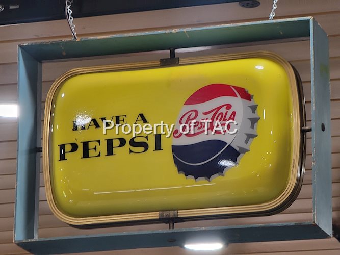 Have a Pepsi w/Bottle Cap Logo Plastic Lighted Sign
