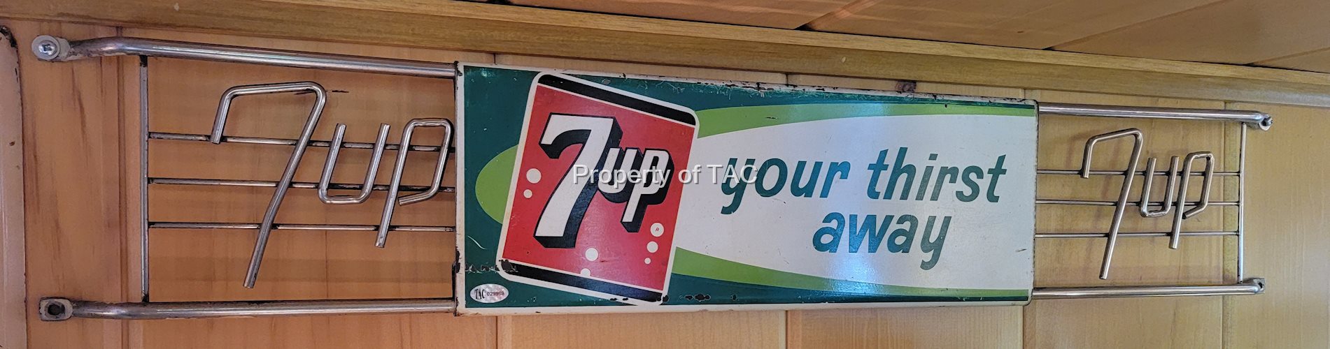 7up "your thirst away" Metal Door Push Sign