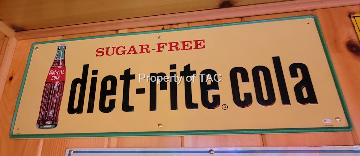 Sugar-Free Diet Rite Cola w/Bottle Metal Sign
