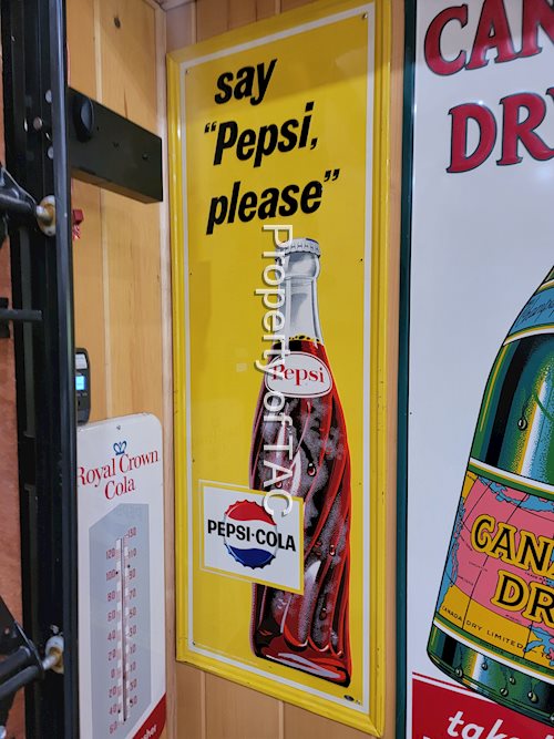 Say "Pepsi, please" w/Bottle Metal Sign