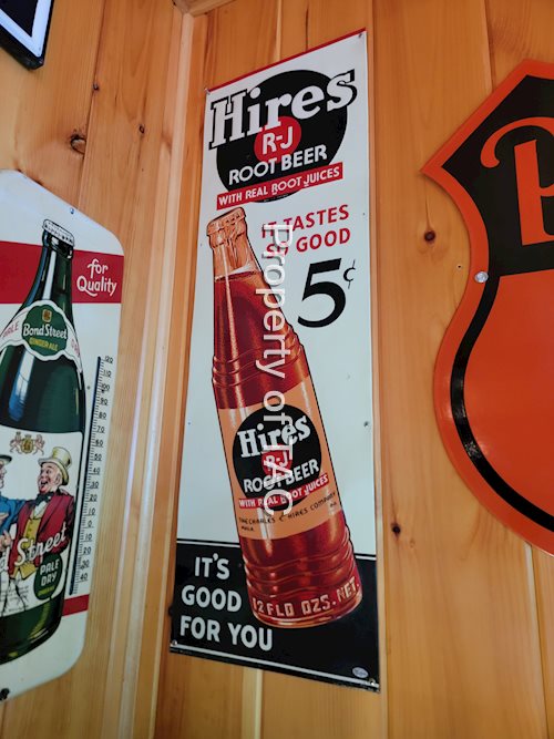 Hires Root Beer w/Bottle Logo Metal Sign