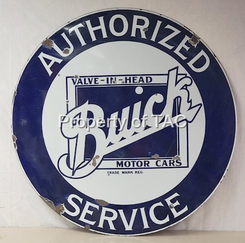 Buick Valve-in-Head Authorized Service Porcelain Sign