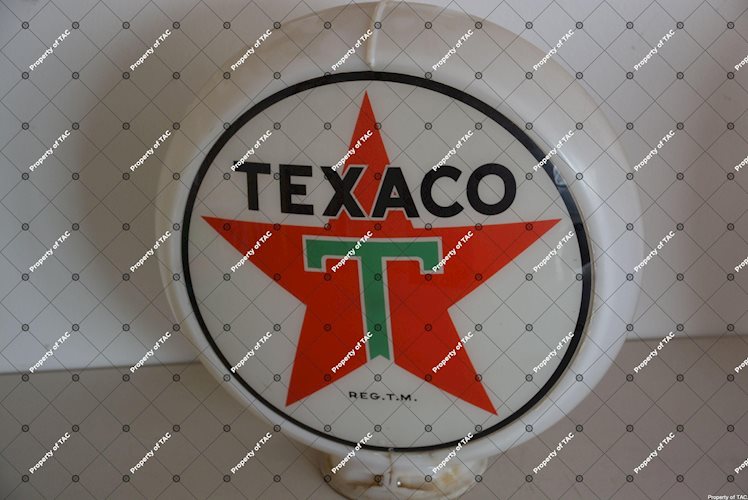 Texaco (white-T) star logo 13.5 inch lenses in Capco globe body,