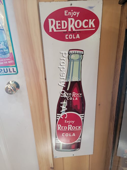 Enjoy Red Rock Cola w/Bottle Masonite Sign