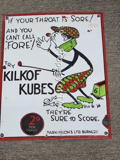 Try Kilkof Kubes w/Guy Golfing Porcelain Sign