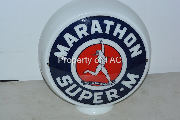 Marathon Super-M w/Running Man logo 13.5"D. Single Globe Lens