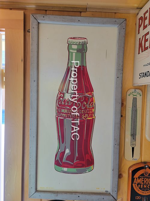 Coca-Cola w/Bottle Metal Sign