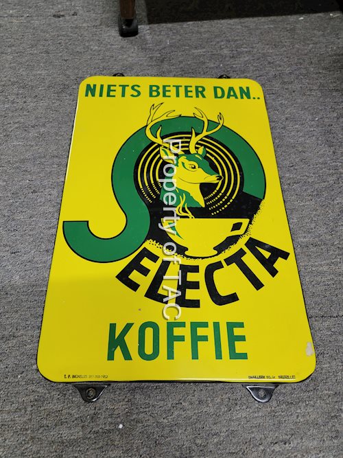 Electa Koffie "Niets Better Dan" w/Deer Logo Porcelain Sign