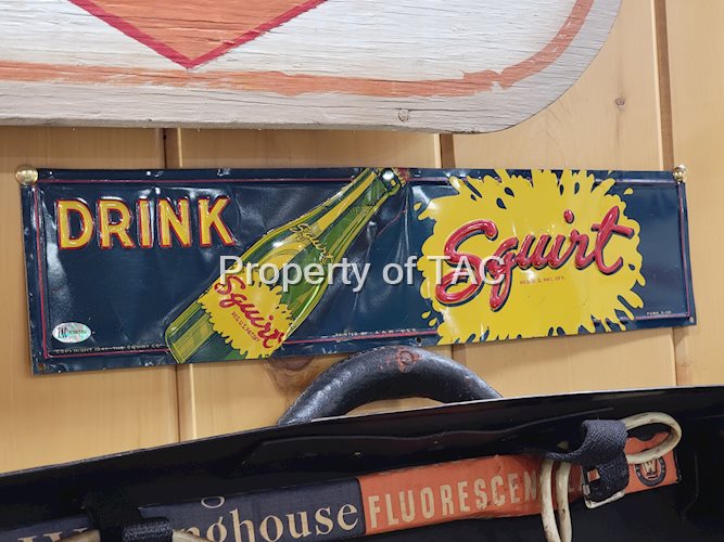 Drink Squirt w/Bottle Metal Sign