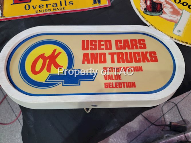 OK Used Cars and Trucks Molded Plastic Lighted Sign