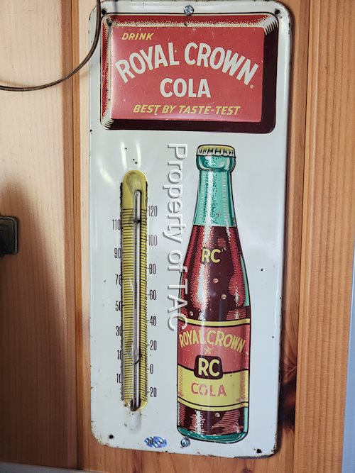 Royal Crown Cola w/bottle Metal Thermometer