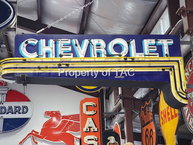 Chevrolet Horizonal Lines Porcelain Neon Sign