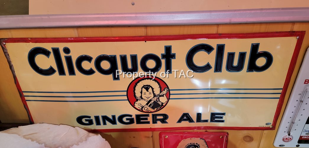 Clicquot Club Ginger Ale w/Logo Metal Sign