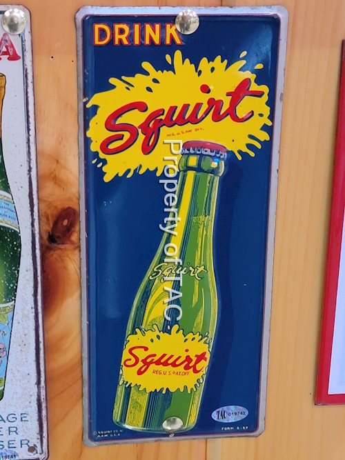 Drink Squirt w/Bottle Metal Sign
