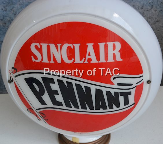 Sinclair w/Pennant touching the pole 13.5" Single Globe Lens