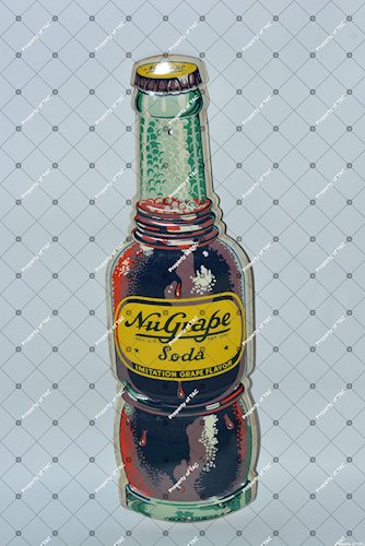 Nu-Grape Soda Bottle-Shaped painted sign