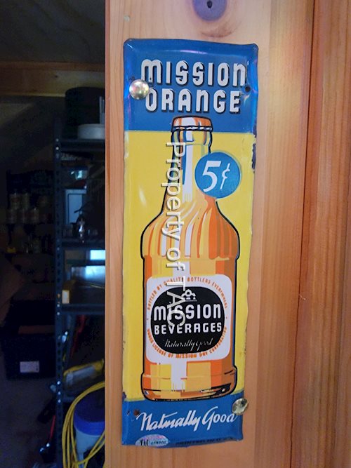 Mission Orange w/Bottle Metal Sign
