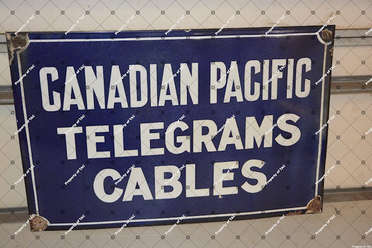Canadian Pacific Telegrams Cables Sign