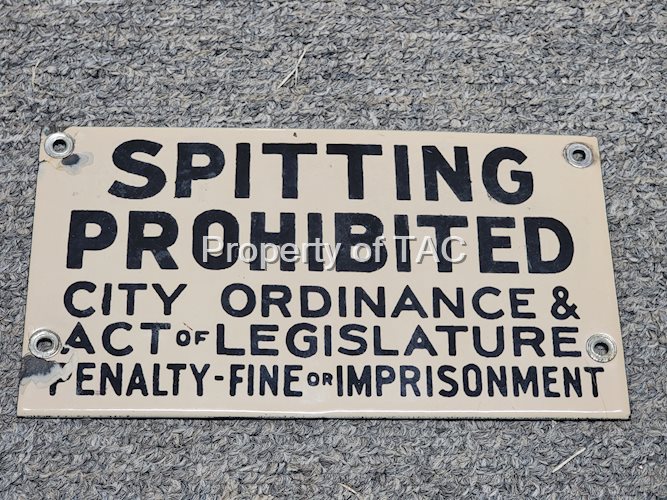 Spitting Prohibited Porcelain Sign
