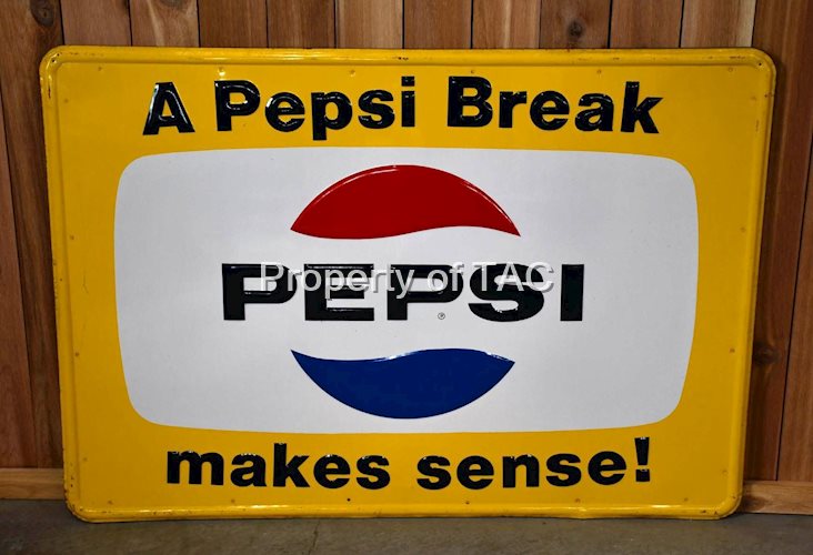 Pepsi w/Logo "A Pepsi Break Makes Sense!" Metal Sign