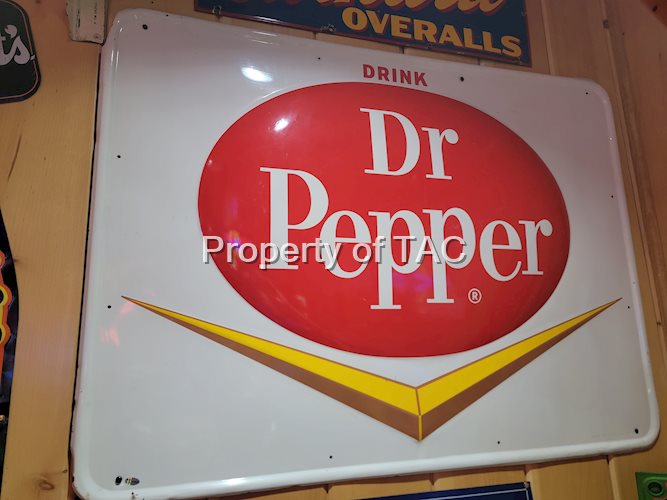 Drink Dr. Pepper V logo Metal Sign