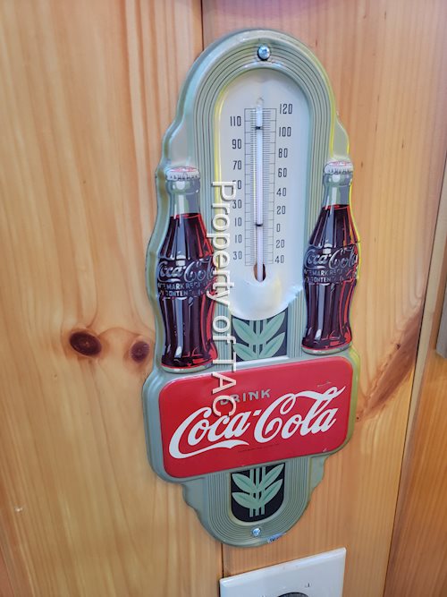 Drink Coca-Cola Double Bottle Metal Thermometer