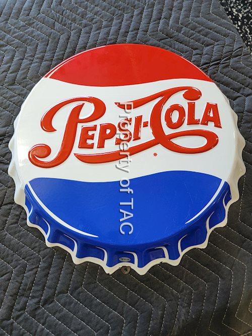 Pepsi-Cola Porcelain Bottom Cap Sign