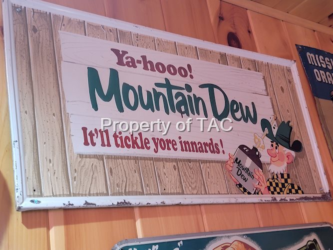 Mountain Dew w/Hilly Billie Metal Sign