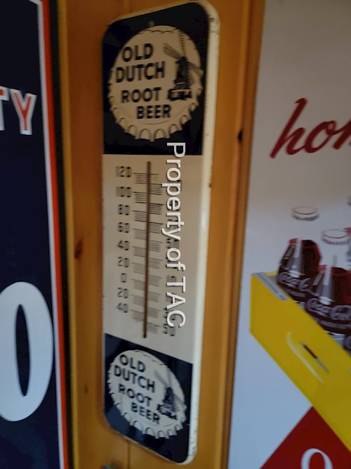Old Dutch Root Beer w/Logo Metal Thermometer