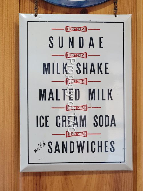 Cherry Smash Menu Celluloid Sign