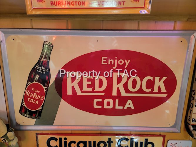 Enjoy Red Rock Cola w/Bottle Metal Sign