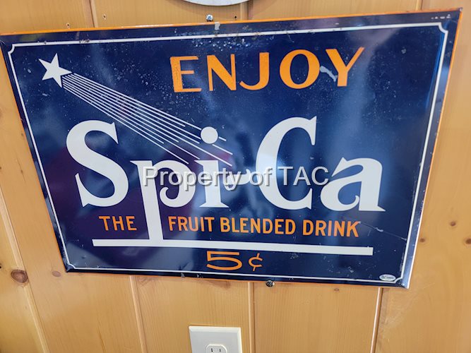 Enjoy Spi-Ca "The Fruit Blended Drink 5¢ Metal Sign