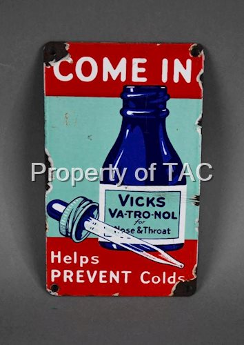 Vicks "Come In" Porcelain Door Sign