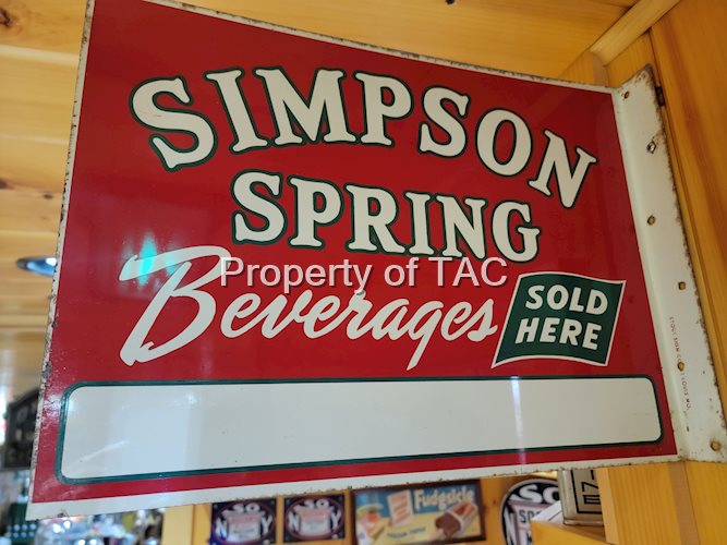 Simpson Spring Beverages Sold Here Metal Flange Sign