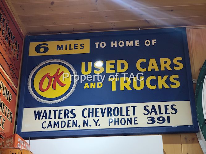 (Chevrolet) OK Used Cars & Trucks "6 Miles" Metal Sign