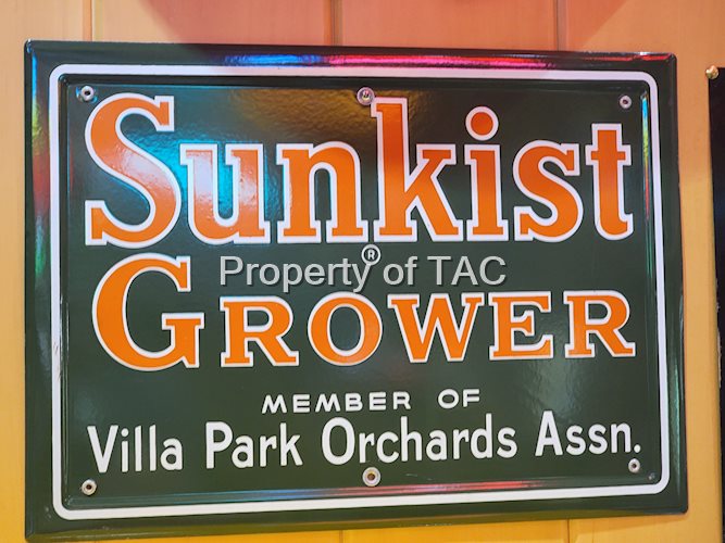 Sunkist Grwer Villa Park Orchard Assn. Porcelain Sign