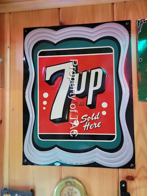 7up Sold Here Metal Sign