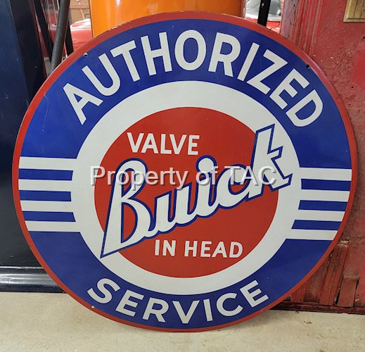 Buick (small B) Valve in Head Porcelain Sign