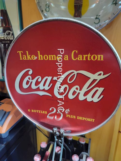 Coca-Coca "Take home a Carton" Metal Rack Sign