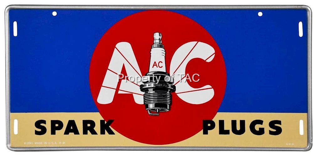 AC Spark Plugs Metal Sign