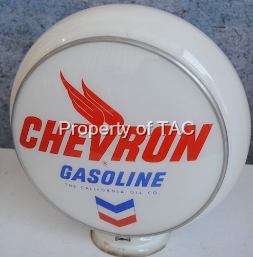 Chevron Gasoline w/Wing Logo 13.25" Single Gill Globe Lens