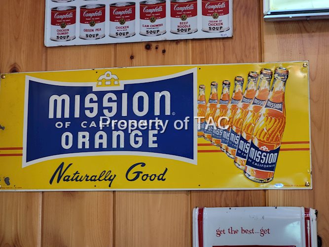 Mission Orange of California w/Bottles Metal Sign