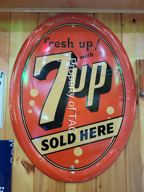 Fresh Up! With 7up Sold Here Metal Sign