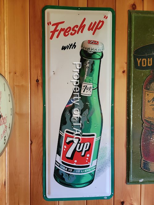 Fresh Up! With 7up w/Bottle Metal Sign