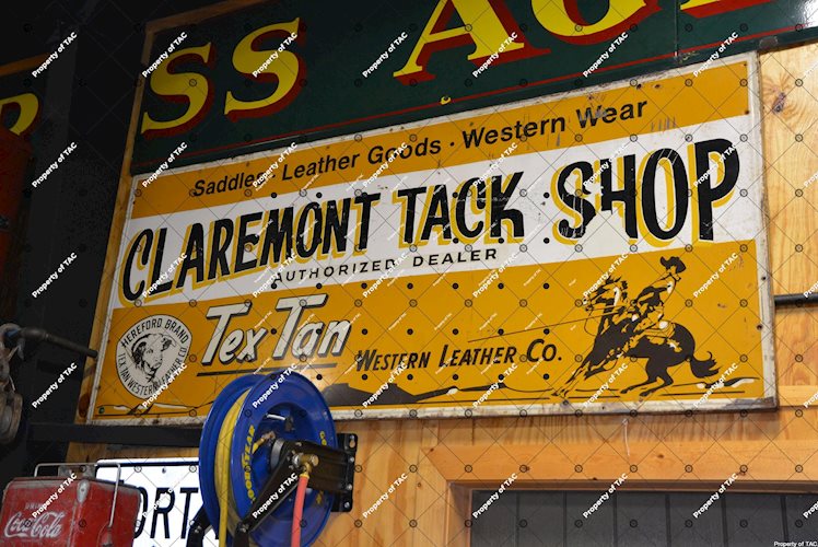 Claremont Tack Shop Tex Tan Western Leather sign